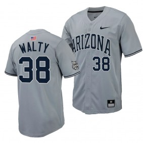 Arizona Wildcats Cam Walty Replica Baseball Gray #38 Jersey Full-Button