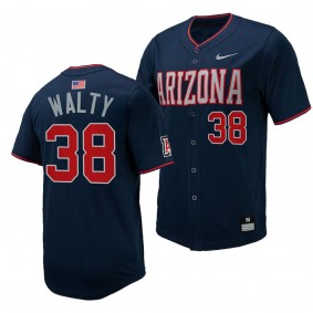 Cam Walty Arizona Wildcats #38 Replica Baseball Navy Full-Button Jersey