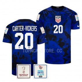 Cameron Carter-Vickers USMNT #20 FIFA World Cup 2022 Blue Qatar Jersey