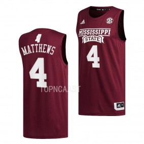 Cameron Matthews Mississippi State Bulldogs #4 Maroon Swingman Basketball Jersey