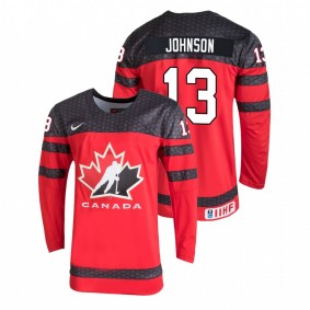 Kent Johnson Canada Hockey Red Away 2022 IIHF World Junior Championship Jersey