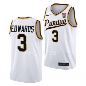 Purdue Boilermakers Rick Mount-Era Carsen Edwards #3 White Throwback Basketball Jersey