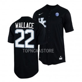 Cason Wallace Kentucky Wildcats #22 Black Baseball Shirt Full-Button Jersey