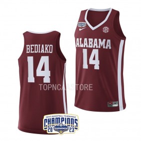 Charles Bediako Alabama Crimson Tide 2023 Sec Mens Basketball Champs Crimson Jersey