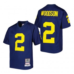 Charles Woodson Michigan Wolverines Mitchell & Ness Youth Replica Jersey Navy