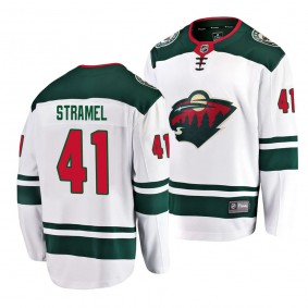 2023 NHL Draft Charlie Stramel Minnesota Wild #41 White Away Breakaway Player Jersey