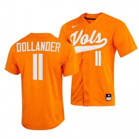 2023 MLB Draft Top prospects Chase Dollander Tennessee Volunteers #11 Orange College Baseball Jersey Men