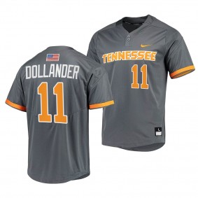 Chase Dollander Tennessee Volunteers #11 Gray 2023 MLB Draft Top prospects College Baseball Jersey