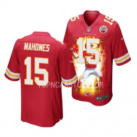 Kansas City Chiefs #15 Patrick Mahomes Player Graphic Red Game Jersey Men's