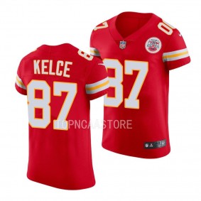 Kansas City Chiefs #87 Travis Kelce Vapor Elite Red Jersey Men's