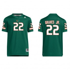 Chris Graves Jr. Youth Miami Hurricanes adidas Team Replica Football Jersey Green