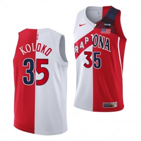 2022 NBA Draft Christian Koloko #35 Raptors X Arizona White Red Split Edition Jersey