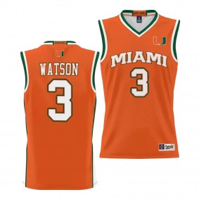 Miami Hurricanes Christian Watson Orange #3 NIL Basketball Jersey Lightweight Unisex