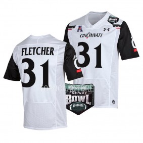 Mason Fletcher Cincinnati Bearcats 2022 Fenway Bowl #31 Jersey Men's White Football Uniform