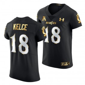 Travis Kelce #18 Cincinnati Bearcats Black Golden Edition Jersey Alumni Elite