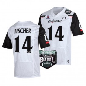 Wyatt Fischer Cincinnati Bearcats 2022 Fenway Bowl #14 Jersey Men's White Football Uniform