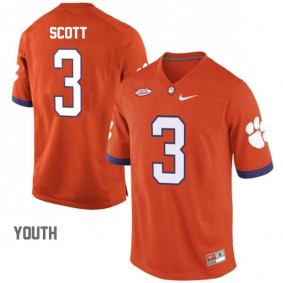 Youth Clemson Tigers #3 Artavis Scott Orange Football Jersey