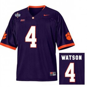 Male Clemson Tigers #4 Deshaun Watson Purple Football Jersey