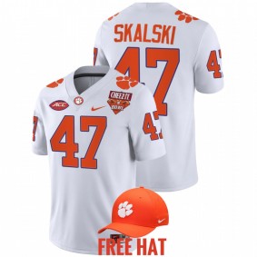 Clemson Tigers James Skalski #47 Free Hat Jersey White 2021 Cheez-It Bowl