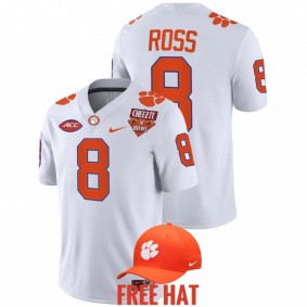 Clemson Tigers Justyn Ross #8 Free Hat Jersey White 2021 Cheez-It Bowl