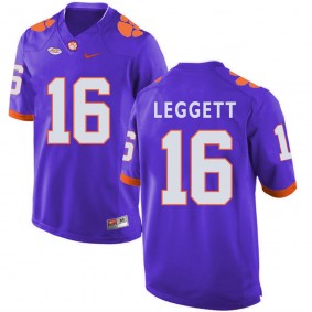 Clemson Tigers #16 Purple Football Jordan Leggett Jersey