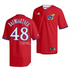 Kansas Jayhawks College Baseball Collin Baumgartner #48 Red Replica Jersey