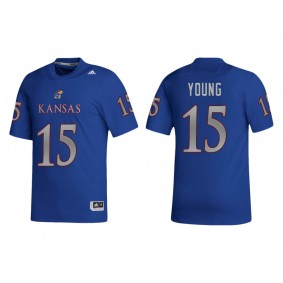 Craig Young Kansas Jayhawks adidas NIL Replica Football Jersey Royal