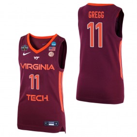 D'asia Gregg Virginia Tech Hokies Maroon College Women's Basketball Final Four Jersey