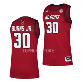 NC State Wolfpack D.J. Burns Jr. College Basketball Swingman uniform Red #30 Jersey 2022-23