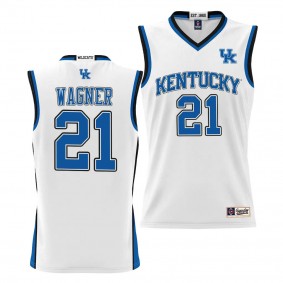 D.J. Wagner #21 Kentucky Wildcats NIL Basketball Lightweight Jersey White