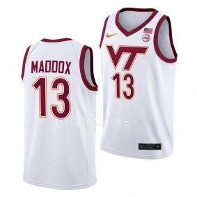 Dairus Maddox Virginia Tech Hokies 2022-23 Home Basketball Swingman Jersey - White