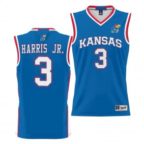 Dajuan Harris Jr. Kansas Jayhawks #3 Royal NIL Basketball Jersey Unisex Lightweight