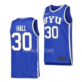 BYU Cougars Dallin Hall Royal #30 Replica Jersey College Basketball