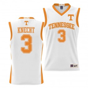 Tennessee Volunteers Dalton Knecht White #3 NIL Basketball Jersey Lightweight Unisex