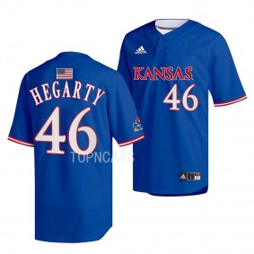 Daniel Hegarty Kansas Jayhawks #46 Royal Two-Button Replica Baseball Jersey