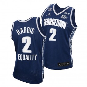 Georgetown Hoyas Dante Harris Navy 2021 Equality Honor John Thompson Jr. Jersey