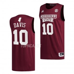 Dashawn Davis Mississippi State Bulldogs #10 Maroon Swingman Basketball Jersey