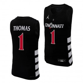 Day Day Thomas Cincinnati Bearcats #1 College Basketball Black Replica Jersey