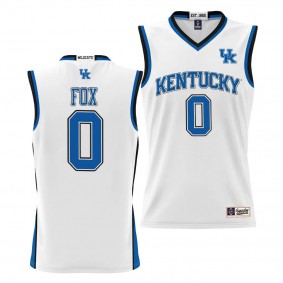 De'Aaron Fox #0 Kentucky Wildcats NIL Basketball Lightweight Jersey White