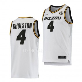 Deandre Gholston Missouri Tigers #4 White Home Basketball Jersey 2022-23