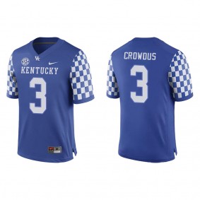 Dekel Crowdus Kentucky Wildcats Replica Game Football Jersey Royal