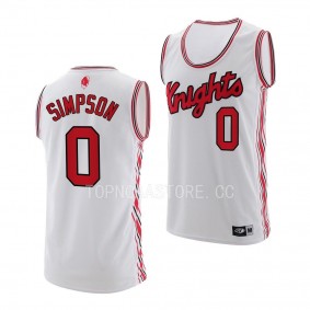 Derek Simpson Rutgers Scarlet Knights #0 White Retro Basketball Jersey 2022-23