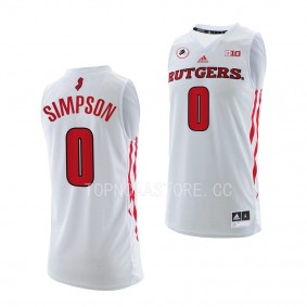 Rutgers Scarlet Knights Derek Simpson White #0 Jersey 2022-23 Swingman Basketball