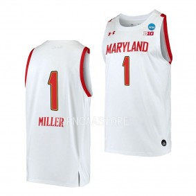 Diamond Miller Maryland Terrapins 2023 NCAA March Madness Womens Basketballwhite Jersey