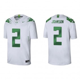 DJ Johnson Oregon Ducks Game Jersey White