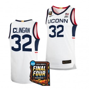 UConn Huskies 2024 NCAA March Madness Final Four Donovan Clingan #32 White Limited Basketball Jersey Men's