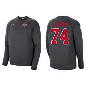 Donovan Jackson Ohio State Buckeyes Nike 2022 College Football Playoff Media Night Tech Fleece Pullover Sweatshirt Anthracite