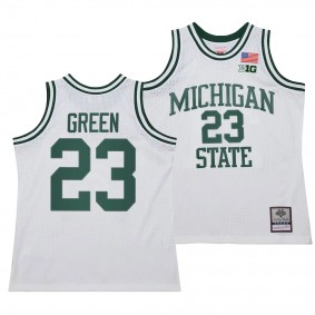 Michigan State Spartans 125th Basketball Anniversary 1990 Throwback Draymond Green #23 White Fashion Jersey Men's