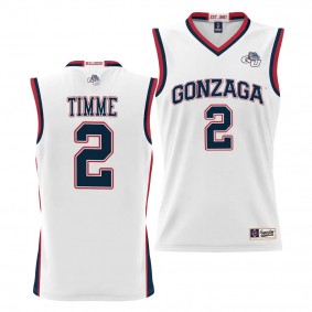 Drew Timme Gonzaga Bulldogs #2 White NIL Basketball Jersey Unisex Lightweight