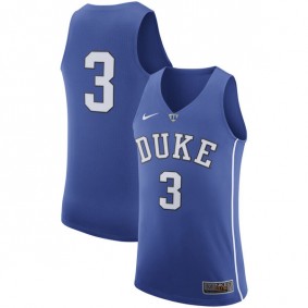 Male Duke Blue Devils #3 Royal Blue Basketball Jersey